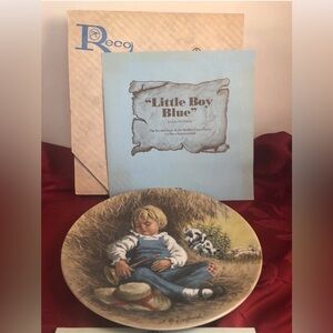 1980 "Little Boy Blue" Collector Plate Mother Goose Series And Has Certificate
